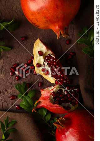 Pomegranate, tasty, delicious and juicy fresh food 124028270