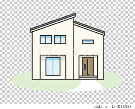 現代時尚的獨立住宅的插圖 124028582