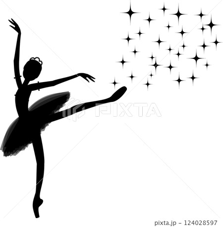 ブラックのシルエットのバレリーナ キラキラ ブラックのシルエットのバレリーナ キラキラ 124028597
