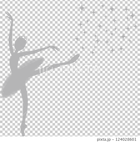 Grey silhouette of ballerina sparkling 124028601