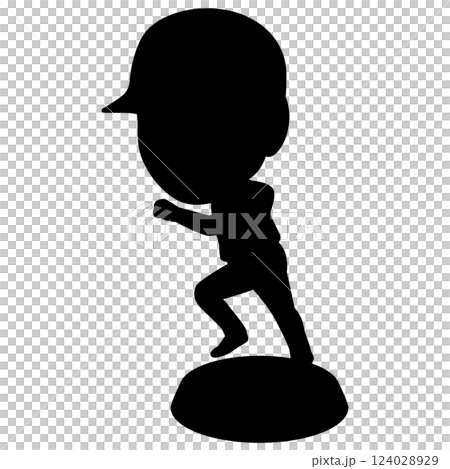 奔跑中的棒球選手搖頭娃娃 124028929