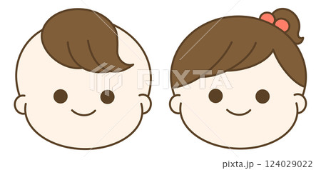 男の子と女の子が笑顔のイラスト 124029022