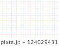 レインボーカラーのカラフルな方眼紙の背景素材 124029431