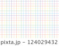 レインボーカラーのカラフルな方眼紙の背景素材 124029432