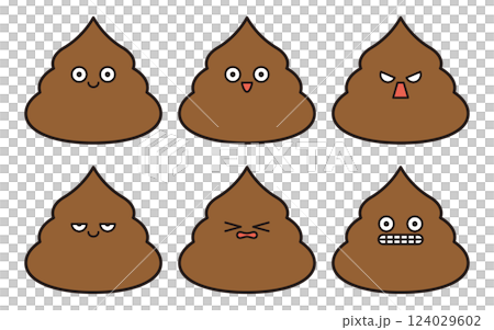 一組便便人物插圖 124029602