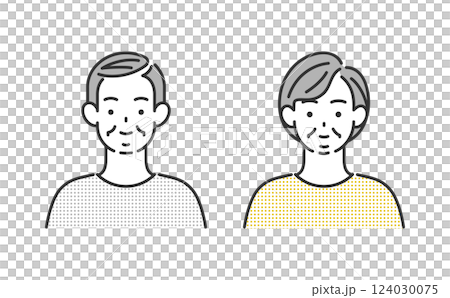 やさしいシニア夫婦のイラスト素材 124030075
