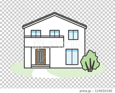 現代時尚的獨立住宅的插圖 124030190