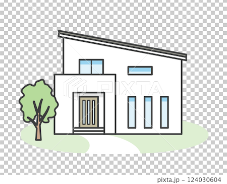 現代時尚的獨立住宅的插圖 124030604