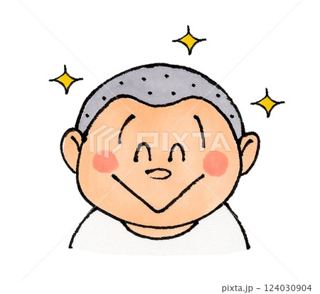 坊主頭の男の子(キラキラ) 124030904