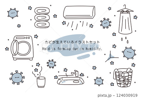 カビが生えているイラストセット 124030919