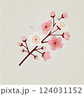 ナチュラルで優しい雰囲気の桜のイラスト 124031152