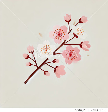 ナチュラルで優しい雰囲気の桜のイラスト 124031152