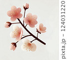 ベージュの優しい雰囲気の桜のイラスト 124031220