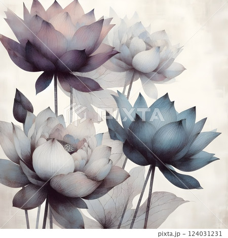 A delicate and artistic representation of flowers. 124031231