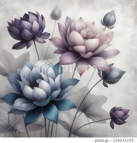A delicate and artistic representation of flowers. 124031235