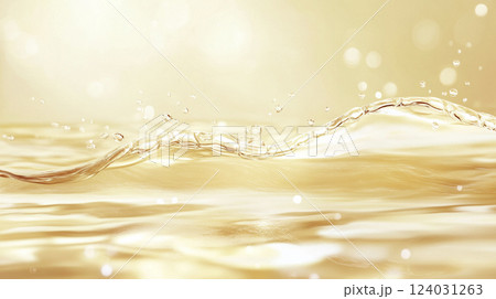 ゴールドの水の背景　AI画像 124031263