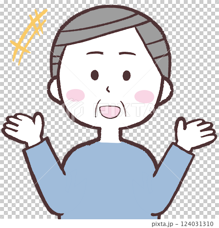 コミュニケーションとるシニア男性イラスト 124031310