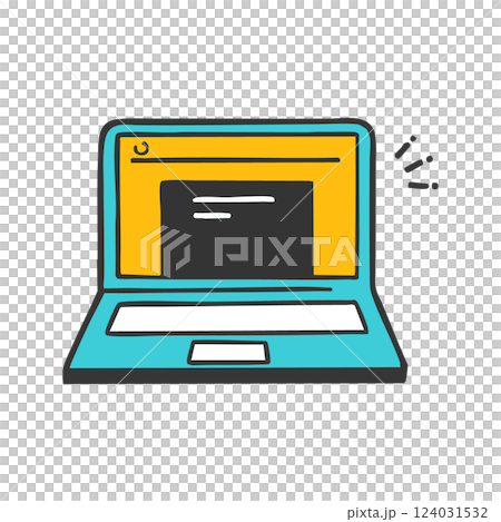 顯示網站的電腦插圖 顯示網站的電腦插圖 124031532