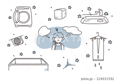 カビが生えているイラストセット 124031592