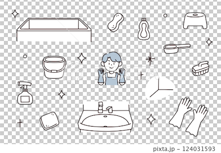 Illustration set for cleaning 124031593