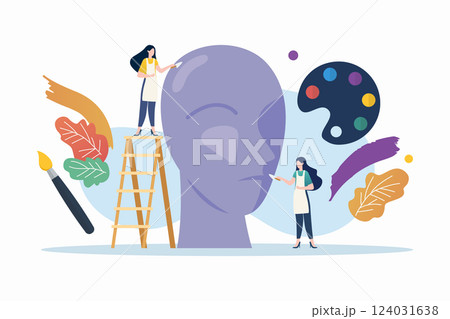 Women Sculptor Making Statue In Workshop 124031638