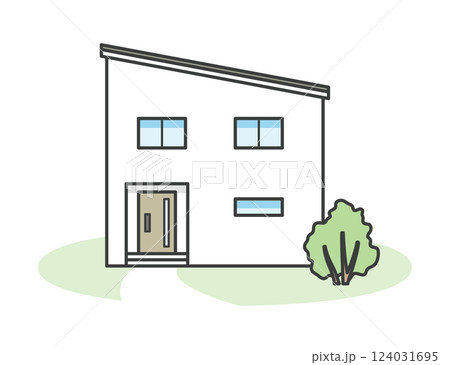 モダンでオシャレな一戸建ての家のイラスト 124031695