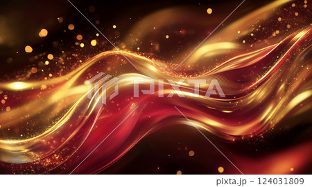 赤とゴールドのアブストラクト背景素材(AI生成画像) 赤とゴールドのアブストラクト背景素材(AI生成画像) 124031809