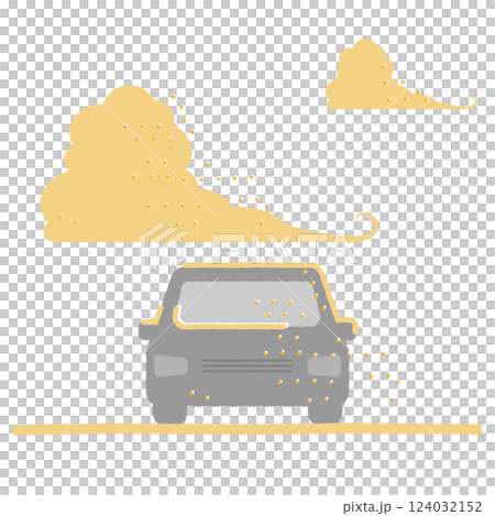 Illustration of yellow sand, PM2.5, pollen, air pollution, and cars Illustration of yellow sand, PM2.5, pollen, air pollution, and cars 124032152