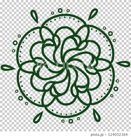 緑色の薔薇のような模様のレース 124032164