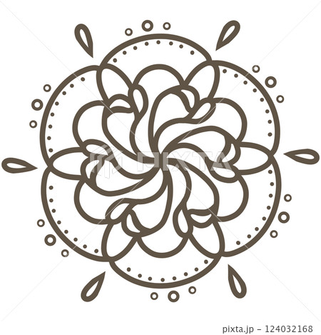 茶色の薔薇のような模様のレース 124032168