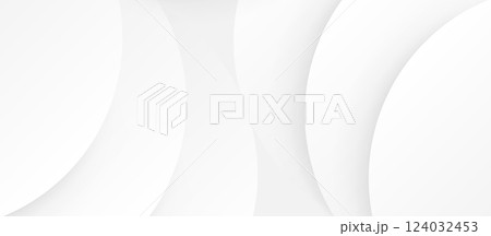 Minimalist White Abstract Background with Curved Shapes 124032453
