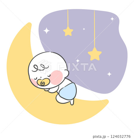 Illustration of a sleeping baby 124032776