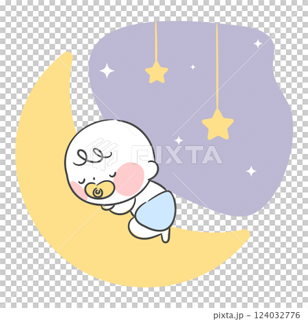 Illustration of a sleeping baby 124032776