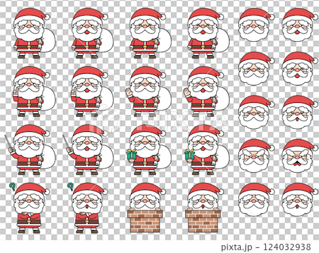 Santa Claus illustration set Santa Claus illustration set 124032938