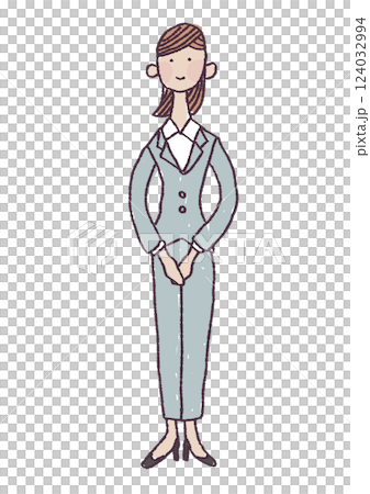 穿著西裝的女人問候的插圖 124032994