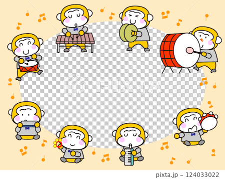 Cute monkey concert frame Cute monkey concert frame 124033022