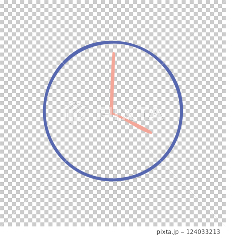 Simple hand-drawn clock, four o'clock color illustration 124033213