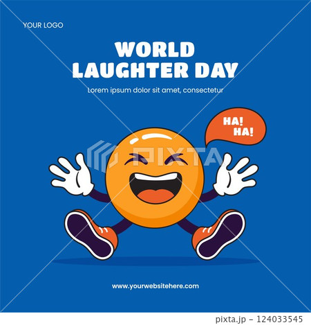 Happy World Laughter Day Social Media Illustration with Cartoon Art 124033545