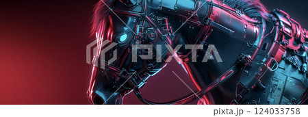 サイバーパンク調の午年の馬のサイボーグ AI画像 サイバーパンク調の午年の馬のサイボーグ AI画像 124033758