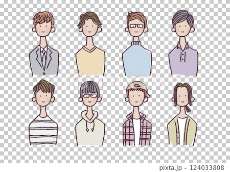手繪男性插圖 124033808
