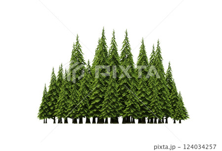 group of trees isolated on a transparent background, forest, sketch, outline illustration, cg render group of trees isolated on a transparent background, forest, sketch, outline illustration, cg render 124034257