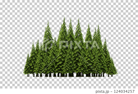 group of trees isolated on a transparent background, forest, sketch, outline illustration, cg render group of trees isolated on a transparent background, forest, sketch, outline illustration, cg render 124034257