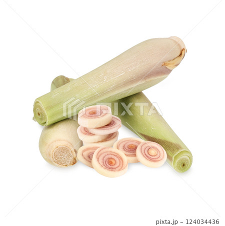 lemongrass sliced isolated on white background lemongrass sliced isolated on white background 124034436