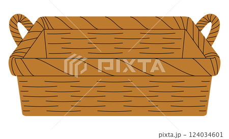 輪郭無しのシンプルなバスケットかごのイラスト素材 124034601