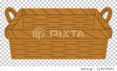 輪郭無しのシンプルなバスケットかごのイラスト素材 124034601