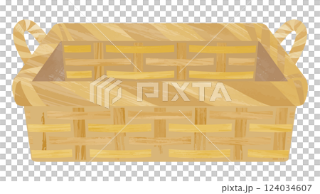 Watercolor style basket illustration material 124034607