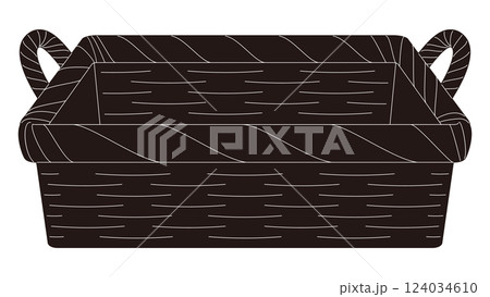シルエットのバスケットかごのイラスト素材 124034610