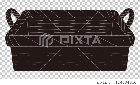 シルエットのバスケットかごのイラスト素材 124034610