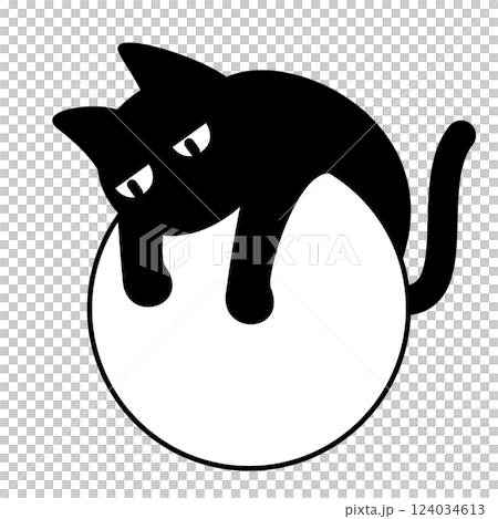 一隻貓在玩球的插圖 一隻貓在玩球的插圖 124034613