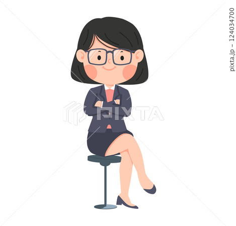 businesswoman sitting with her arms crossed 124034700